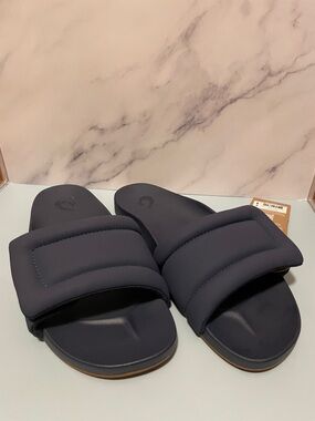 Olukai Sunbeam Navy Blue Slide Women’s Sandals Size 8 Adjustable Strap NWT